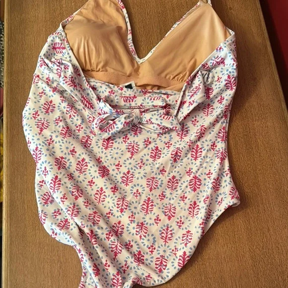 Pink and Blue Patterned Swimsuit - Picture 2 of 3